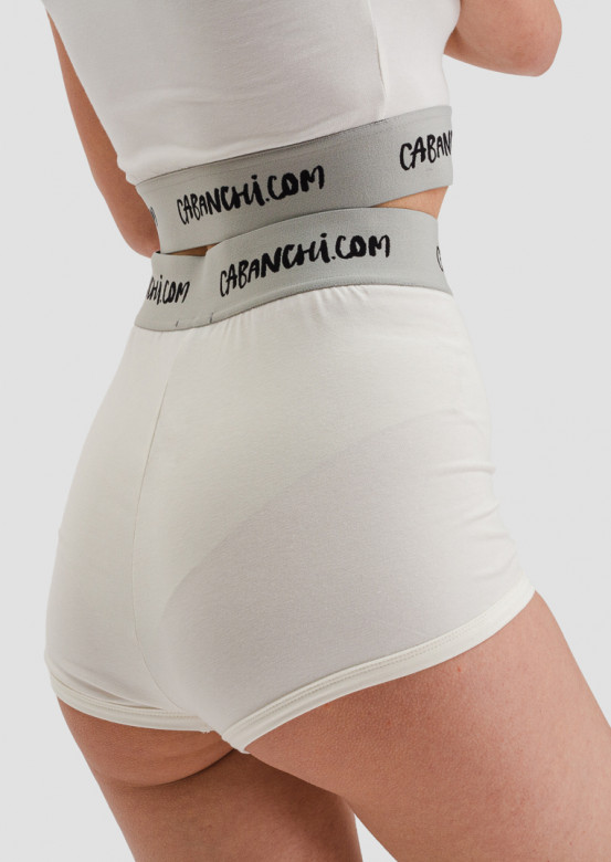 Milky high-waisted knicker shorts with elastic 
