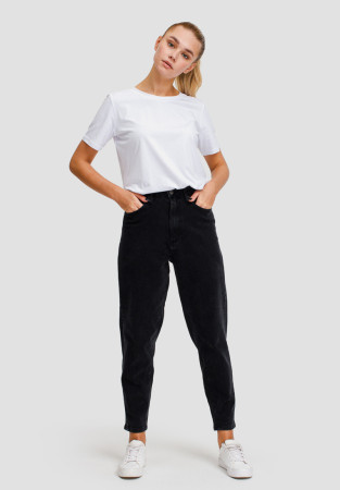 Джинси з високою талією зі стрілкою темно-сірі