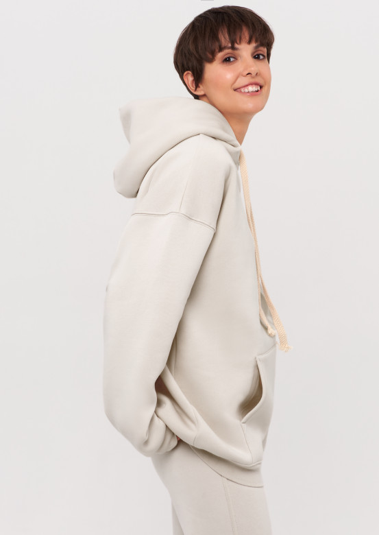 White Sand colour footer hoodie 