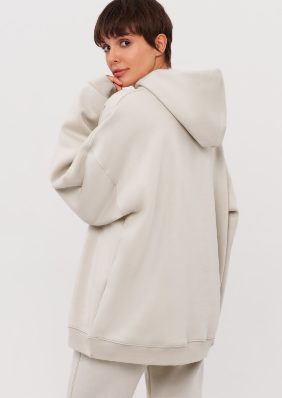 White Sand colour footer hoodie 