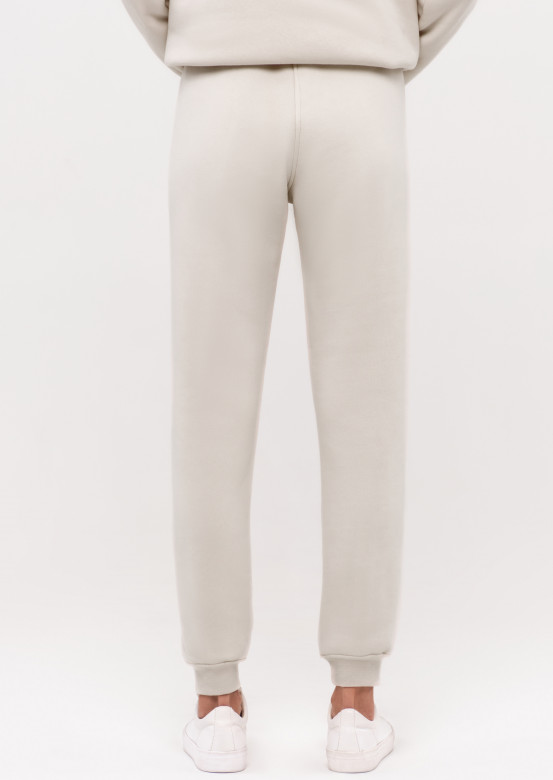 White Sand colour women basic footer trousers