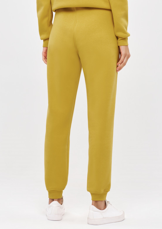 Oil Yellow colour women basic footer trousers