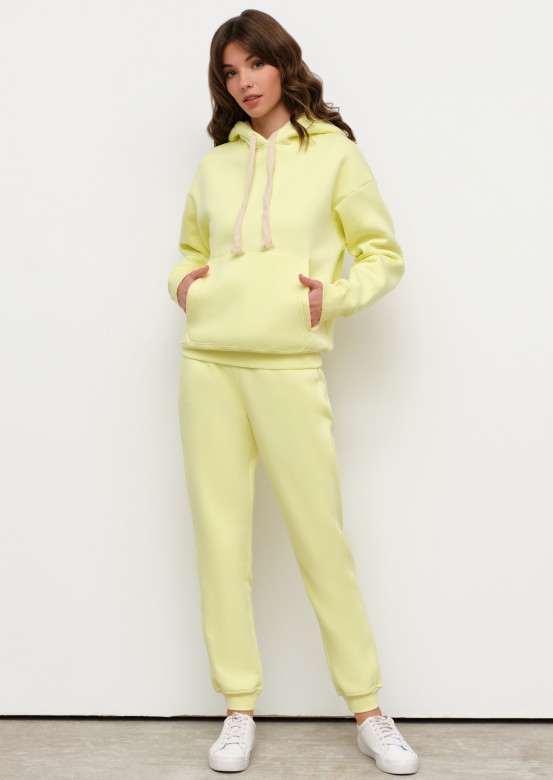 Elven yellow colour footer suit with a hood 