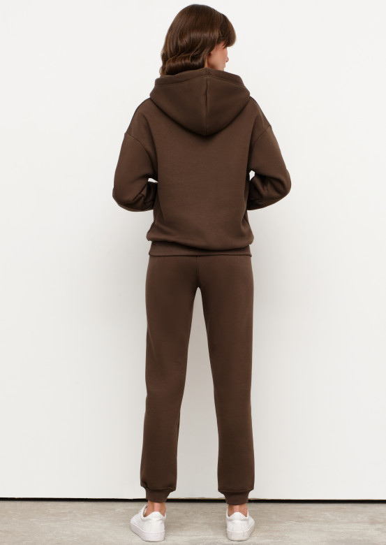 Brown colour footer suit with a hood 