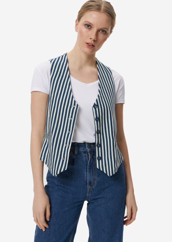 Striped linen waistcoat
