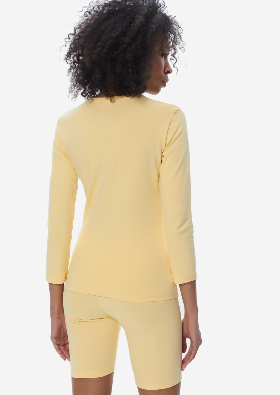 Yellow ribana suit with cycling shorts
