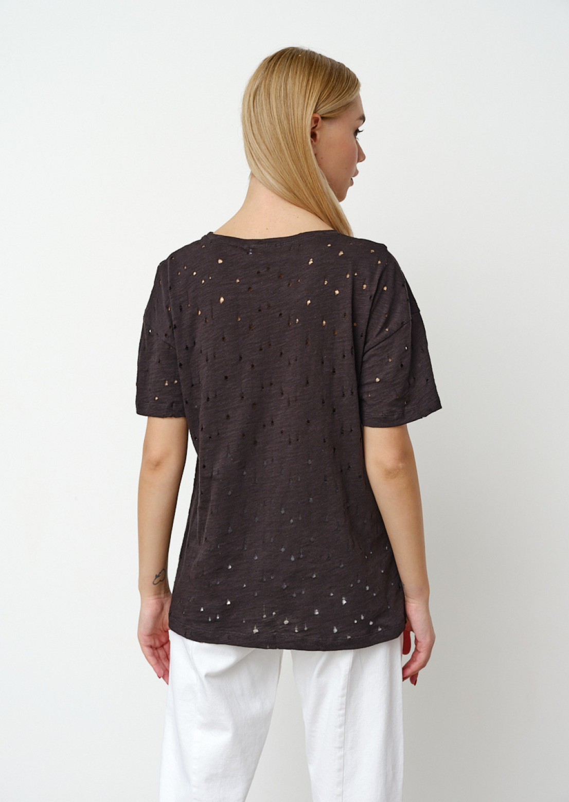 Black T-shirt with perforations