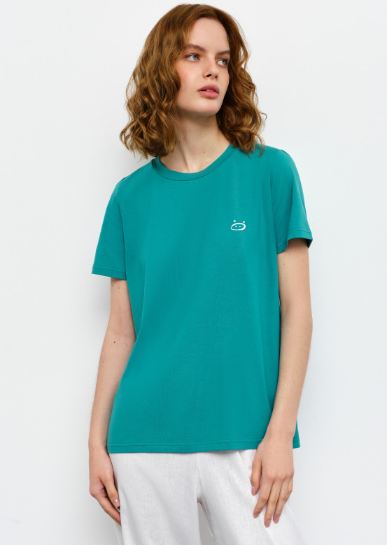 Turquoise colour T-shirt with "small muzzle"
