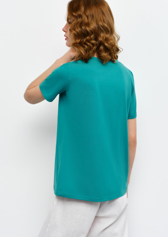 Turquoise colour T-shirt with "small muzzle"