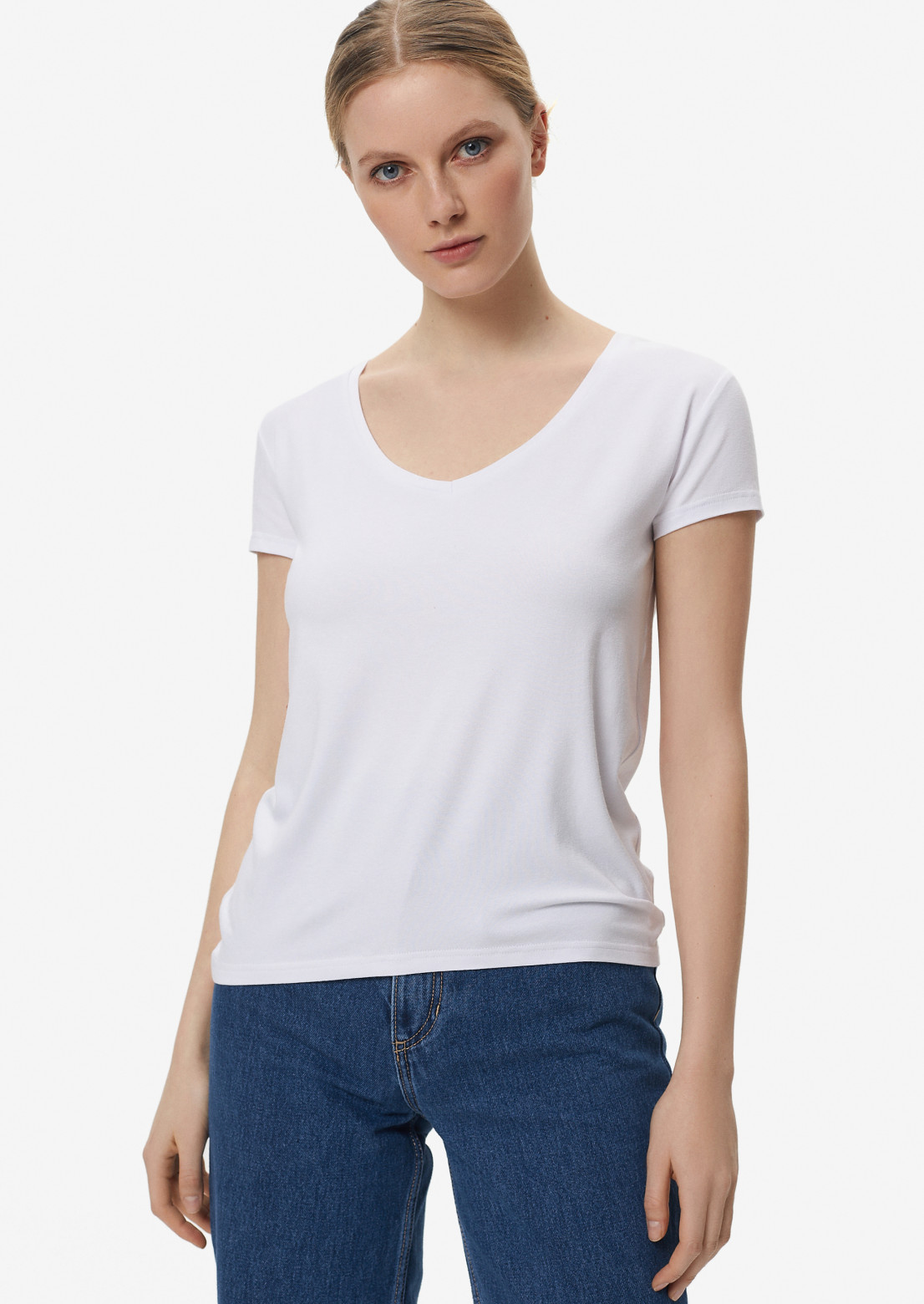 White V-neck T-shirt 
