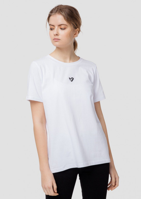 White T-shirt with "black heart"