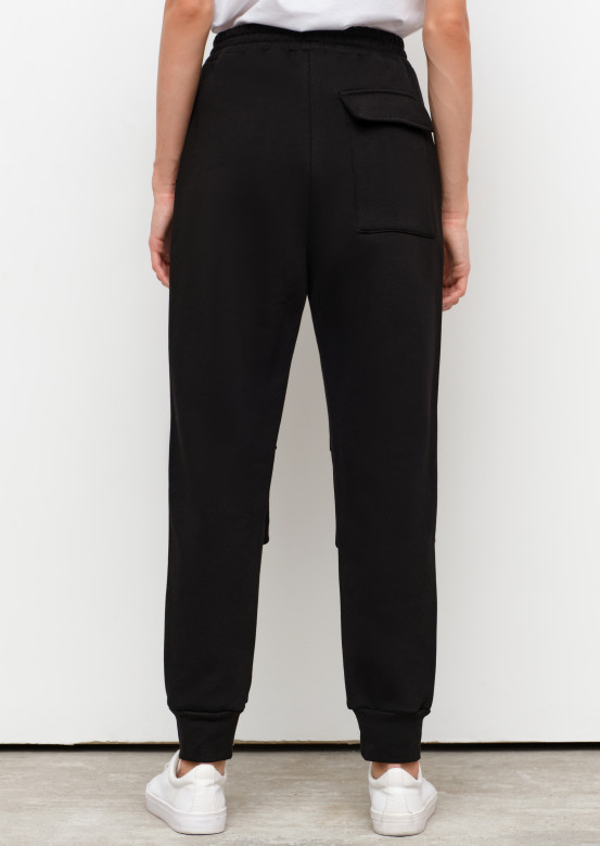 Black colour footer cargo trousers
