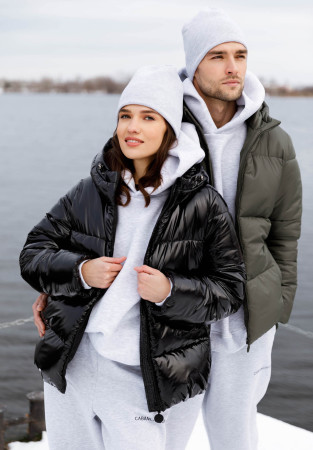 Шапка тринитка утеплена сірий-меланж