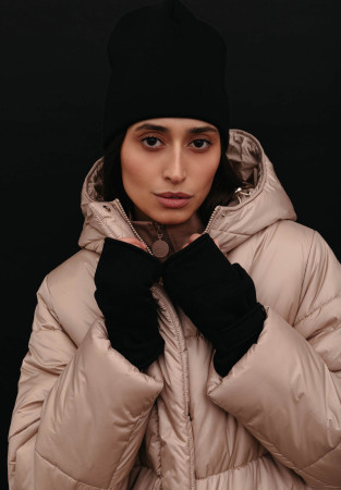 Шапка тринитка утеплена чорна