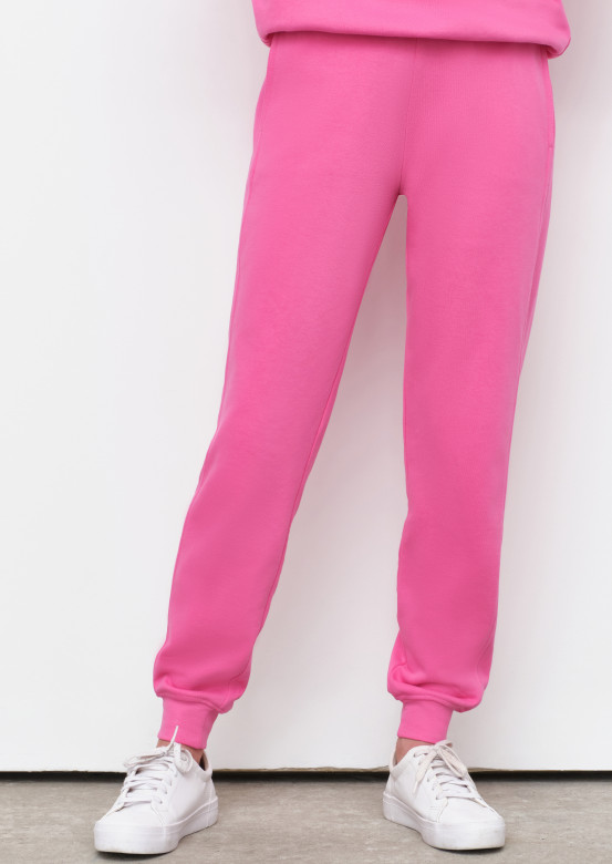 New pink barbie colour women basic three-thread trousers