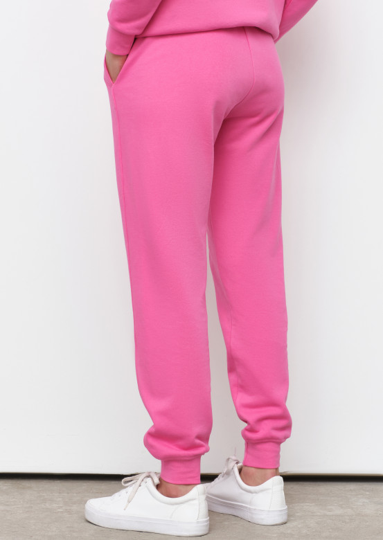 New pink barbie colour women basic three-thread trousers