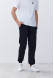 Dark night color men basic three-thread trousers with a lace