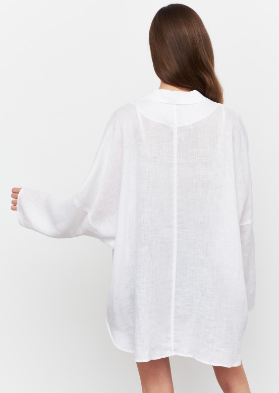 White colour women linen one size shirt