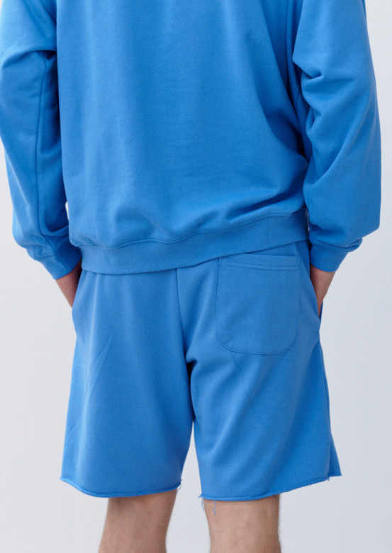 Blue colour men three-thread shorts