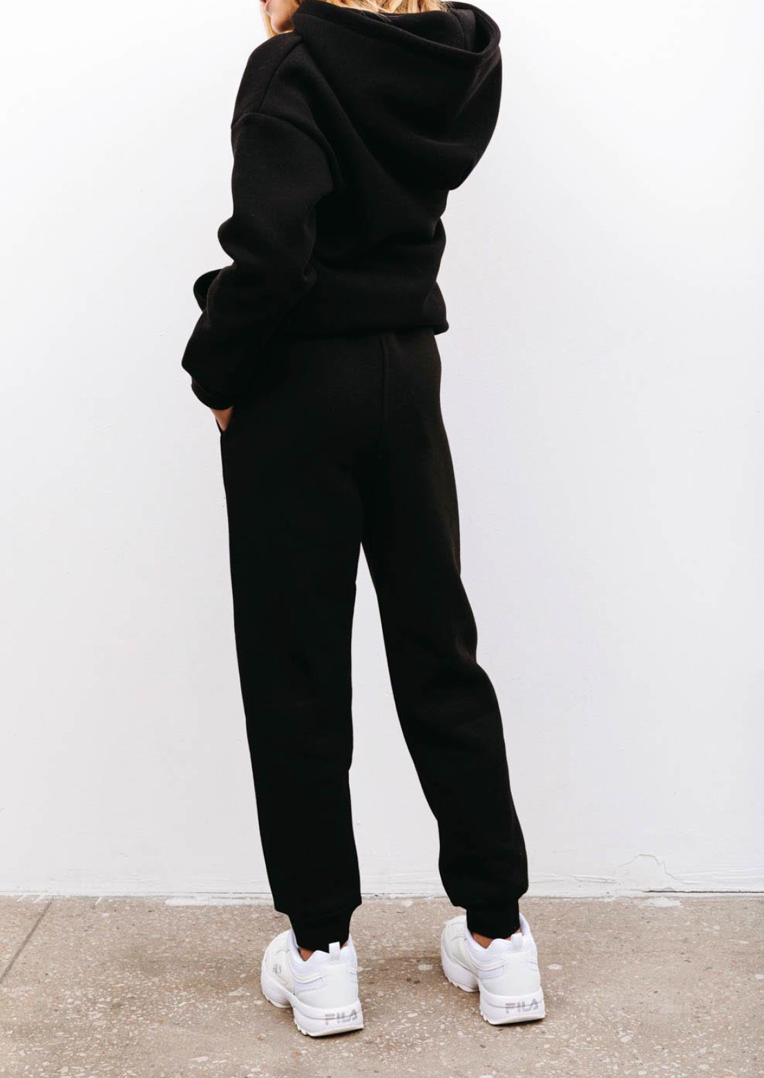 Black color kids footer trousers