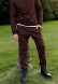 Штани тринитка утеплена basic чоловічі зі шнурком хакі Pantone 17-0613