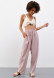 Wide drawstring pants in milky color