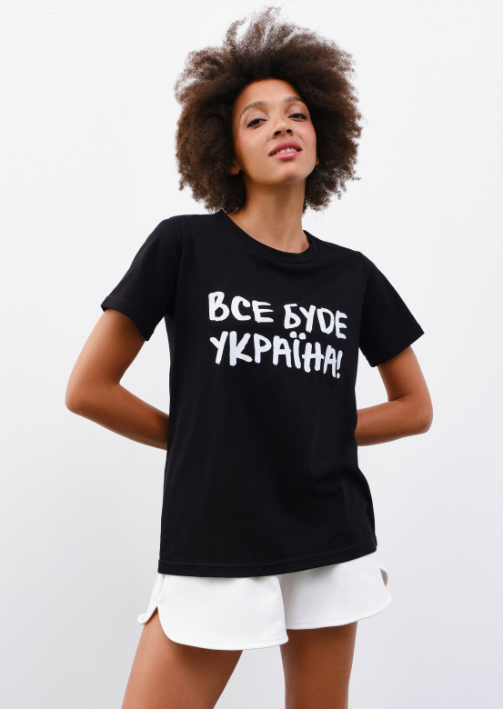 T-shirt "Everything will be Ukraine" black