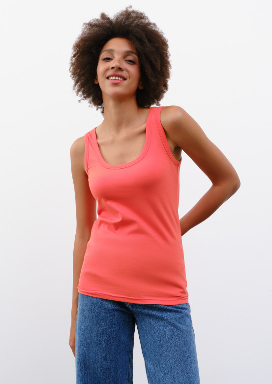 Carrot-colored  basic top
