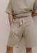 Grey color men elongated three-thread shorts