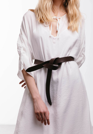 Пасок шкіряний 3 см коричневий