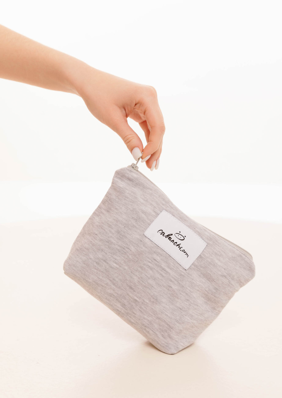 Grey melange small cosmetic bag
