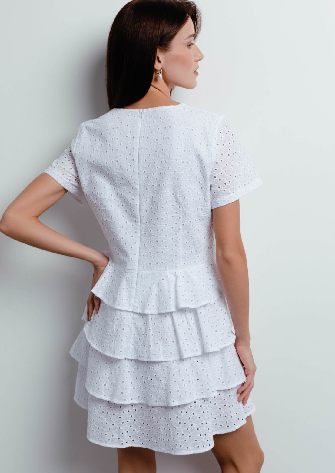 Платье из прошвы mini белое