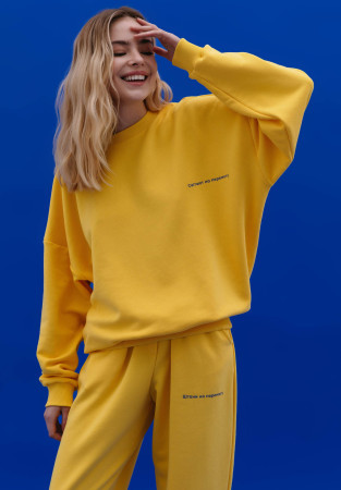 Світшот тринитка "На Перемогу" жовтий