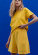 Women's blue color three-thread medium oversize shorts "На Перемогу"