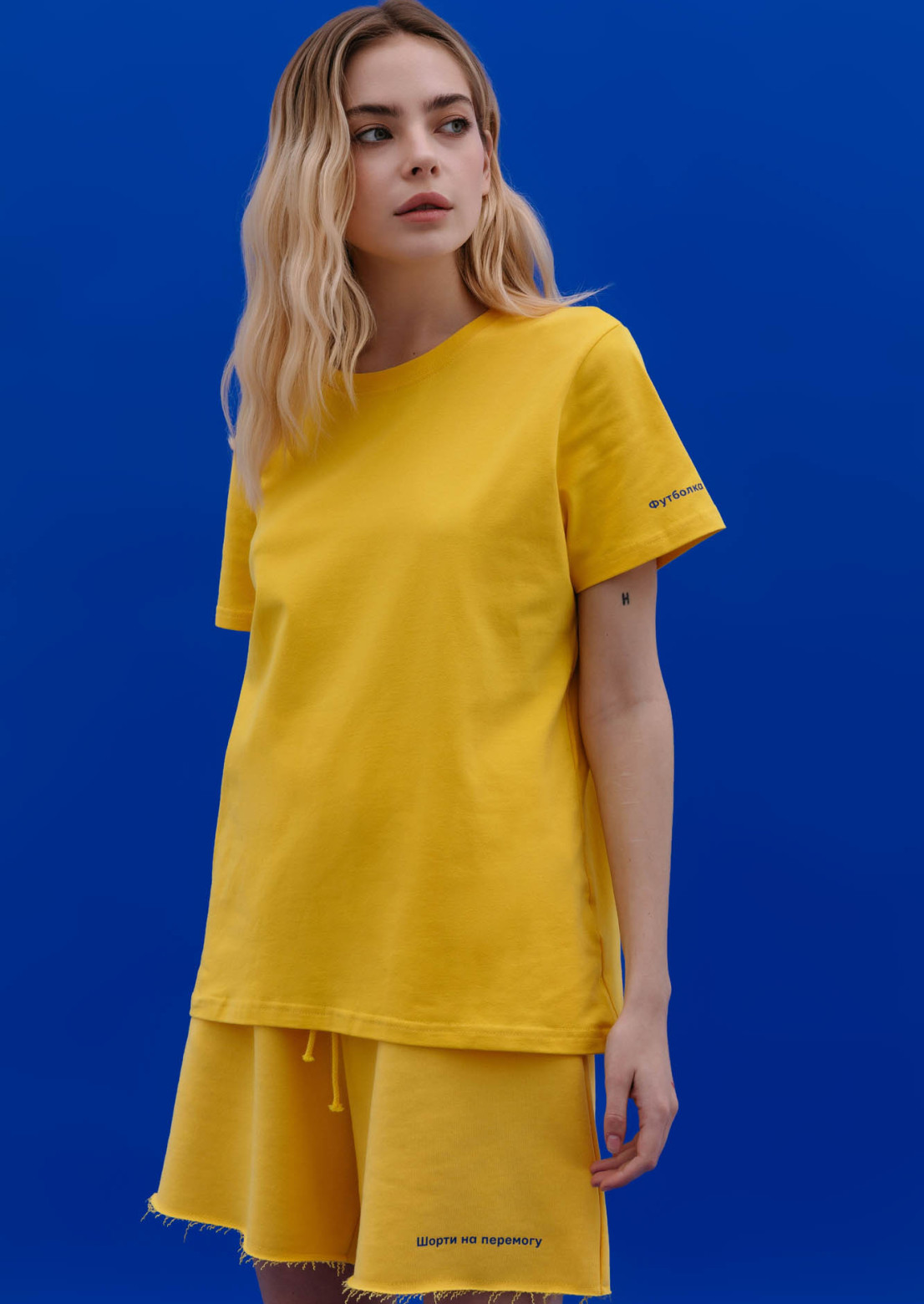 Women's yellow color T-shirt "На Перемогу"