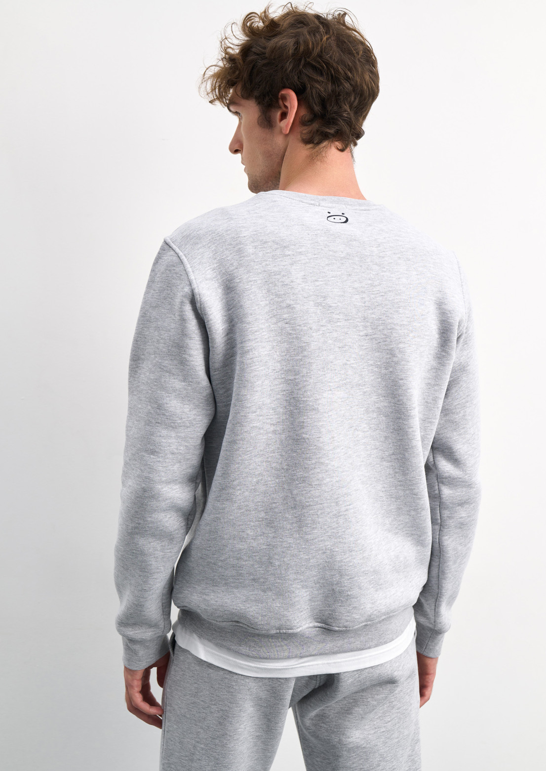 Men's plain sweatshirt - grey melange B978