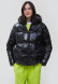 Olive short lacquered puffer