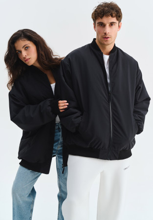 Black demi-season unisex bomber new Black demi-season unisex bomber new