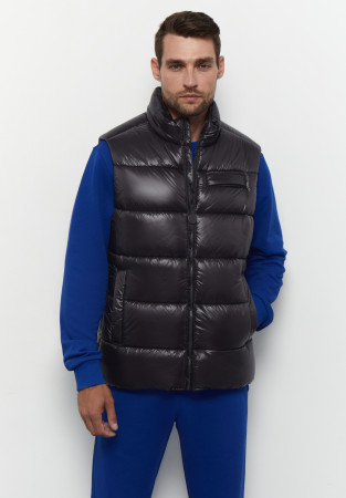 Жилет чоловічий дутий блиск антрацит