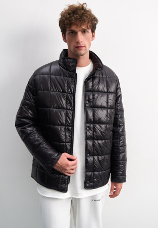 Куртка чоловіча стьобана блиск чорна
