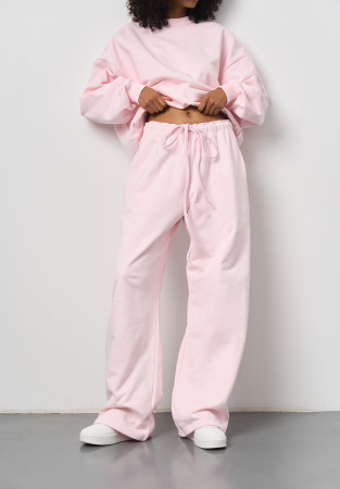 Pink oversize trousers made of dense three-thread Pink oversize trousers made of dense three-thread