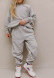 Caramel color kids three-thread oversize trousers 