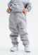 Black color kids three-thread insulated oversize trousers with print "Cabanchi.com"