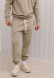 Chocolate color men basic three-thread trousers with a lace