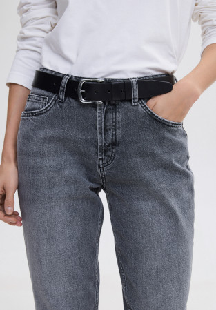 Пасок шкіряний 90 см чорний