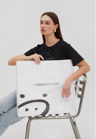 Бумажный белый пакет с ручками большой 53х18х50 см