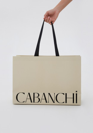 Бумажный пакет беж CABANCHI большой 49,5х17х35 см
