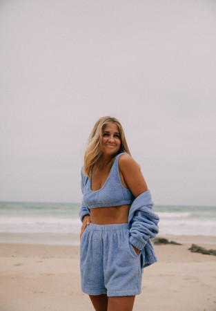 Шорти з махрової тканини блакитні