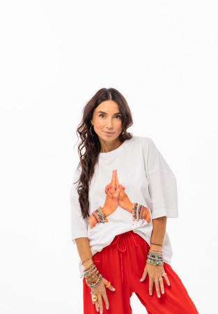 Футболка mega oversize unisex біла "CABANCHI for Aristova" Калі мудра