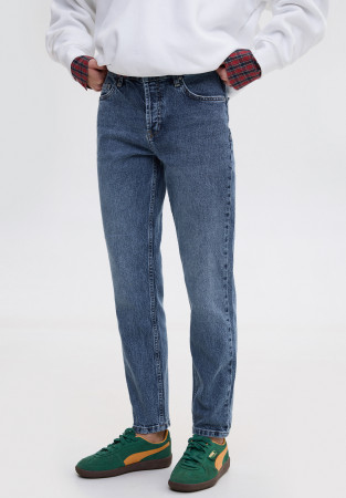 Джинси slim mom сині
